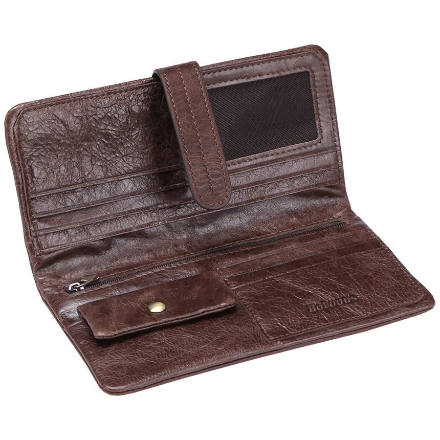 

Wallet New Luxury Men Wallets Genuine Leather Wallet Vintage Designer Male Purse Men Card Holder Coin Long Mens Wallet Leather