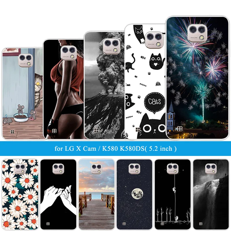 5.2&quot For LG X cam Phone Case Luxury Fundas for Cam K580 K580DS Coque Soft Silicone Lg x Cases Wooden Back Covers | Мобильные