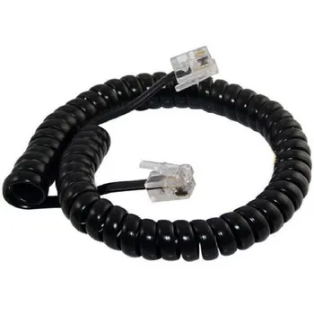 

2m 6ft Telephone Extension Cord Lead Coiled Cable Wire Line 4P4C Plug RJ11