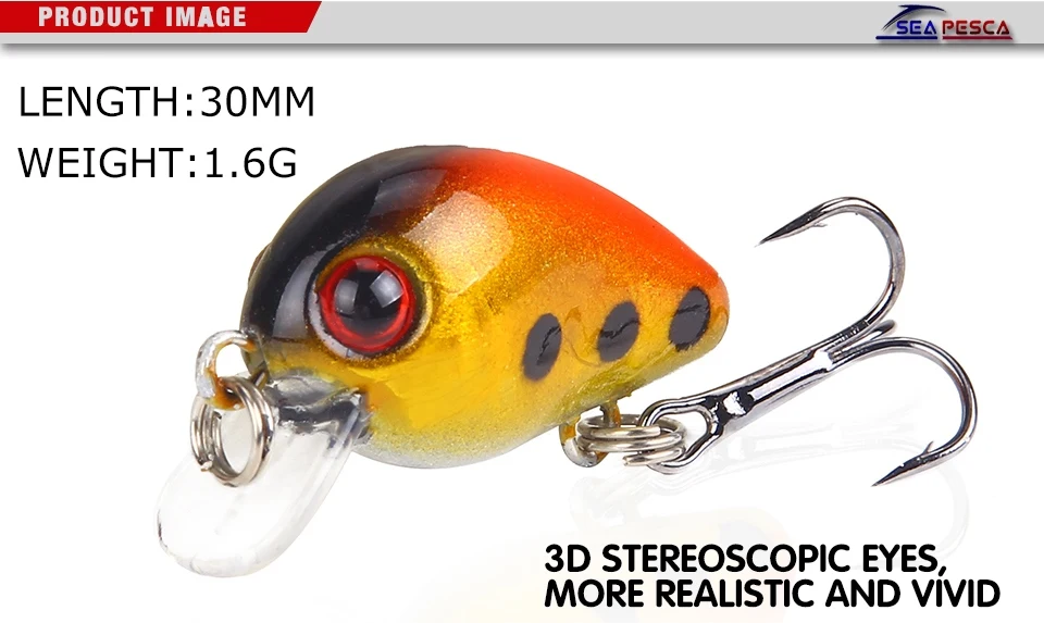 SEAPESCA мини-приманка приманки рыболовные приманки 3 см 1,6 г тонущий Swimbaits бас Щука Япония реалистичные воблер PESCA рыболовные снасти JK205A