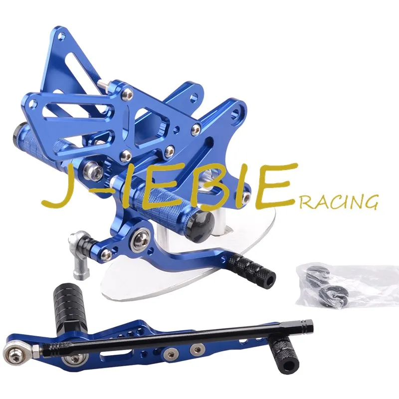 ЧПУ гонки Rearset Регулируемая Сзади наборы для ухода за кожей ног колышки Yamaha YZF R1 2009 2010 2011 2012 2013 синий