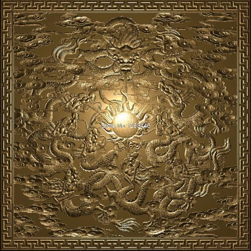 9pcs/set Kowloon Wall decor panels 3D STL model for cnc ARTCAM ASPIRE MACH3 Dragon wall panel