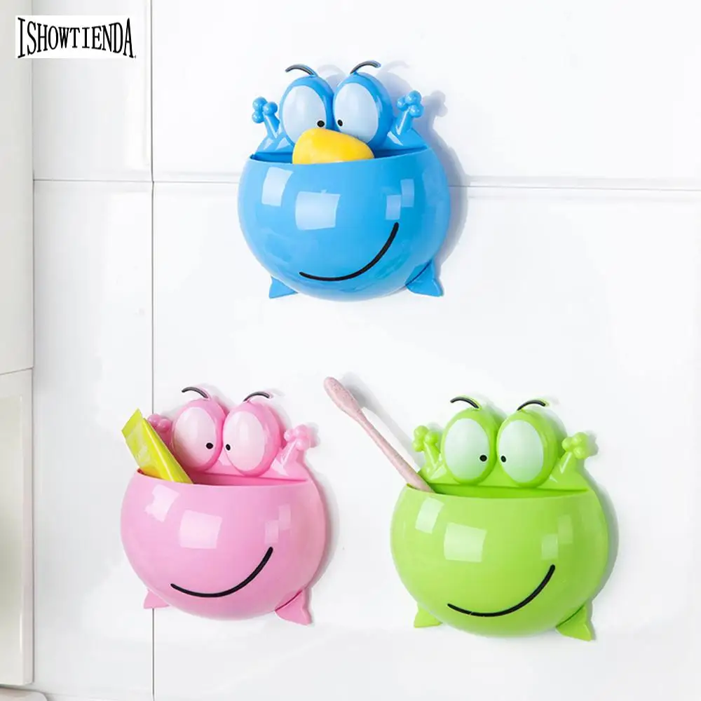 

Home Bathroom Toothbrush Holder Wall Mount Suction Cup Toothpaste Storage Rack
