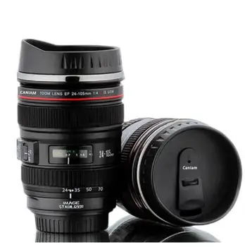 

10pcs 5 Generation Camera Lens Mug 400ml Creative Canon Portable Stainless Steel Tumbler Travel Vacuum Flask Milk Coffee Mug