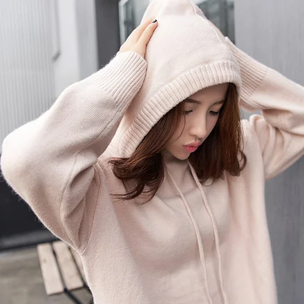 sweaters for women winter hooded with drawstrings full sleeve
