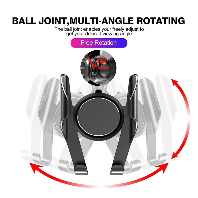 Регулируемая Скоба-держатель Автомобильный держатель для телефона Универсальный Автомобильный держатель Подставка вентиляционное отверстие крепление зажим 360 Вращение держатель мобильного телефона