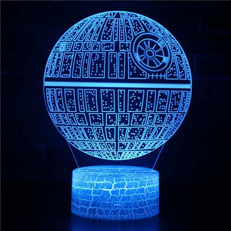 King светильник Star Wars Master Yoda Darth Vader R2D2 Death BB8 Trek Millennium X Fighter 7 цветов Изменение 3D оптический Ночник светильник - Испускаемый цвет: 7 Colors Change