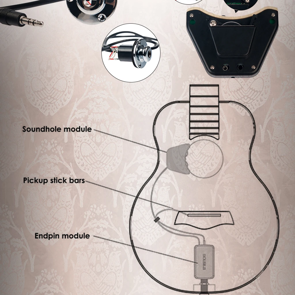 Акустическая гитара pick up Preamp LC-5 5 полос эквалайзер Акустическая гитара Preamp Эквалайзер Тюнер Пьезо керамический пикап