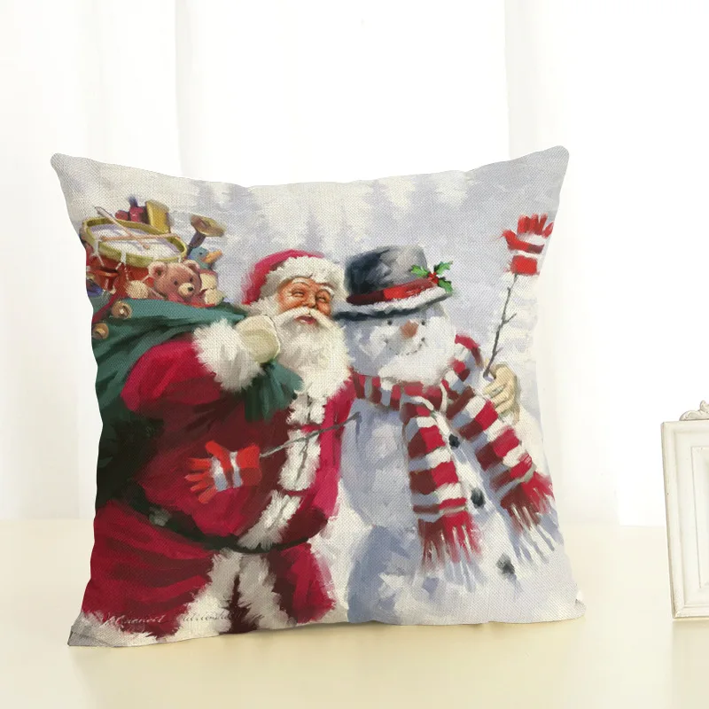 New Year Christmas Decorations For Home Christmas Ornaments Navidad Frozen Party Decorative Wholesale Cushion Cover