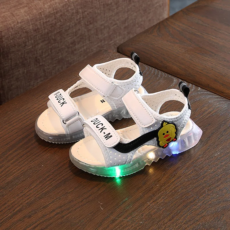 

Summer Boys Girls Pink Glowing Led Shoes Toddler Sandals Leather Children's Shoe light up Sandal Shoes Kids Sneakers