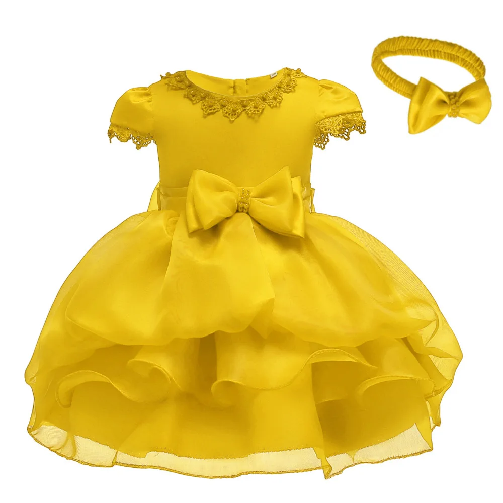 yellow birthday dress for baby girl