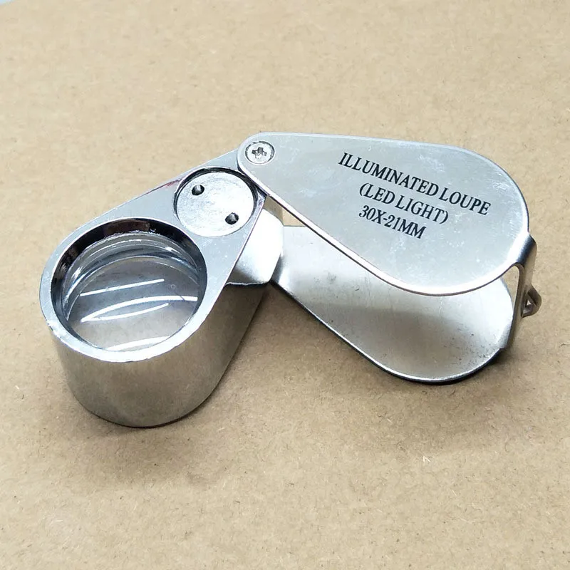 

Hand-held 30-fold magnifier with lamp magnifier jewelry equipment and accessories