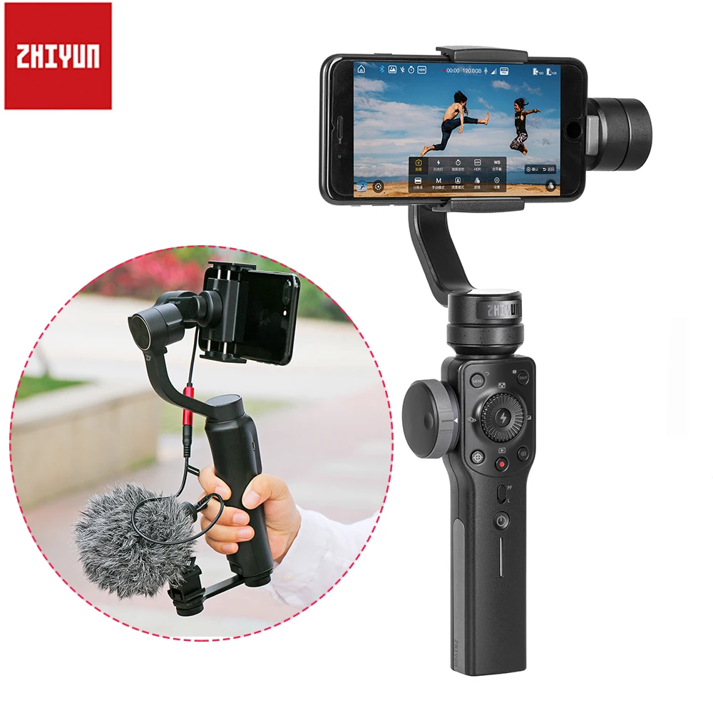 

Zhiyun Smooth 4 Handheld Gimbal Stabilizer Object Tracking Focus Pull for iPhone X 8 Samsung Gopro 6 SJCAM PK DJI Osmo mobile 2