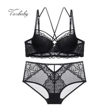 Varsbaby женские пикантные туфли на толстом каблуке и на шнуровке чашки комплект нижнего белья Пуш Ап красоты назад на косточках 3/4 чашки бюстгальтер и трусики Комплект с бюстгальтером