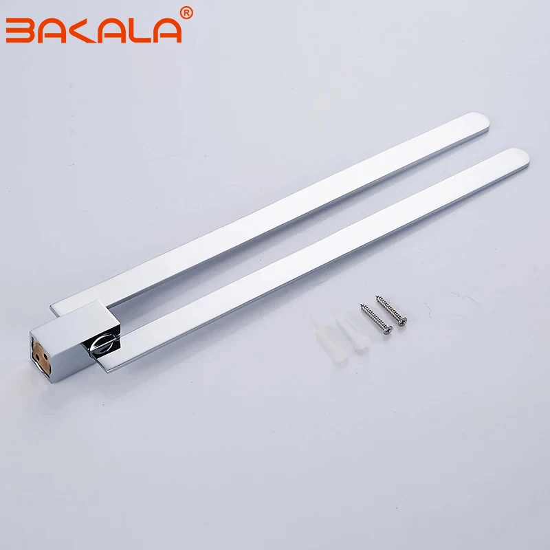 304 Stainless steel swivel towel bar movable double towel rails chrome  Rotation Bathroom Accessories