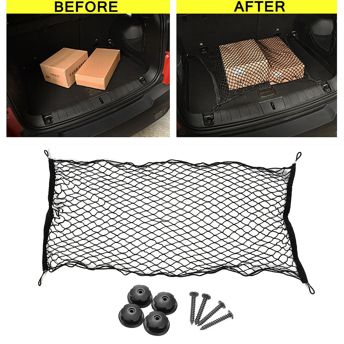Buy Car SUV Rear Cargo Organizer Storage Elastic Mesh