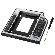 5 шт./лот Универсальный 9,5 мм пластик+ алюминий 2," SATA для SATA HDD твердотельный диск caddy Корпус HDD корпус для ноутбука оптический привод