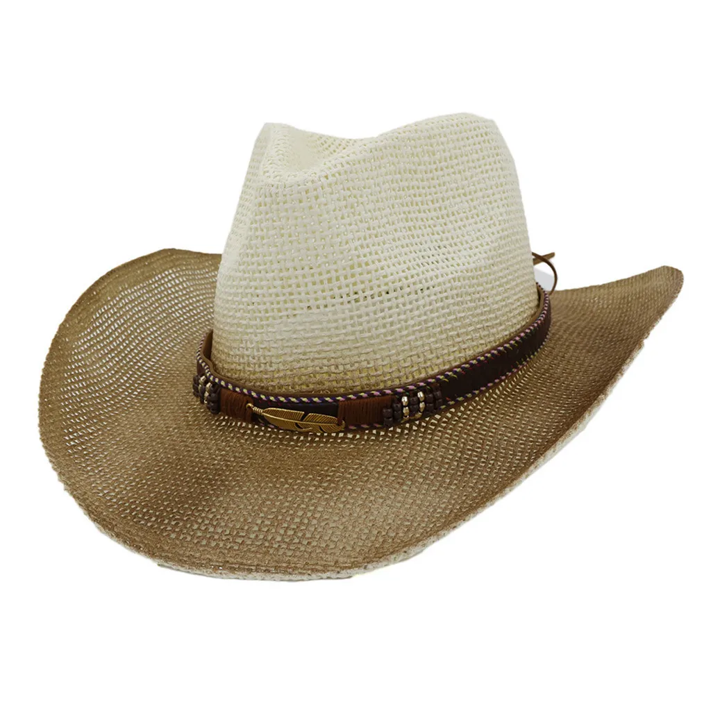 Hawcoar Новая мода для мужчин и женщин Ретро Западная ковбойская шляпа шлем кожаный пояс широкополая шляпа от солнца шляпа женская летняя Z4