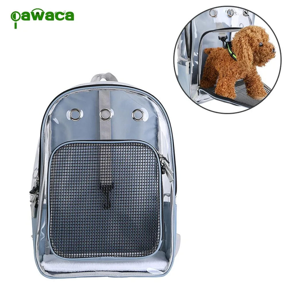 

New Arrival Transparent Pet Backpack Breathable Portable Pet Carrier Bag Outdoor Travel Puppy Cat Bag Double Shoulder Bags