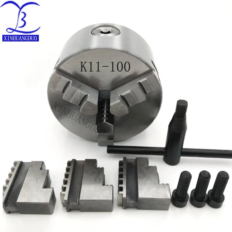 

Three jaw chuck k11-100 chucks 100mm machine accessories self-centering lathe chucks