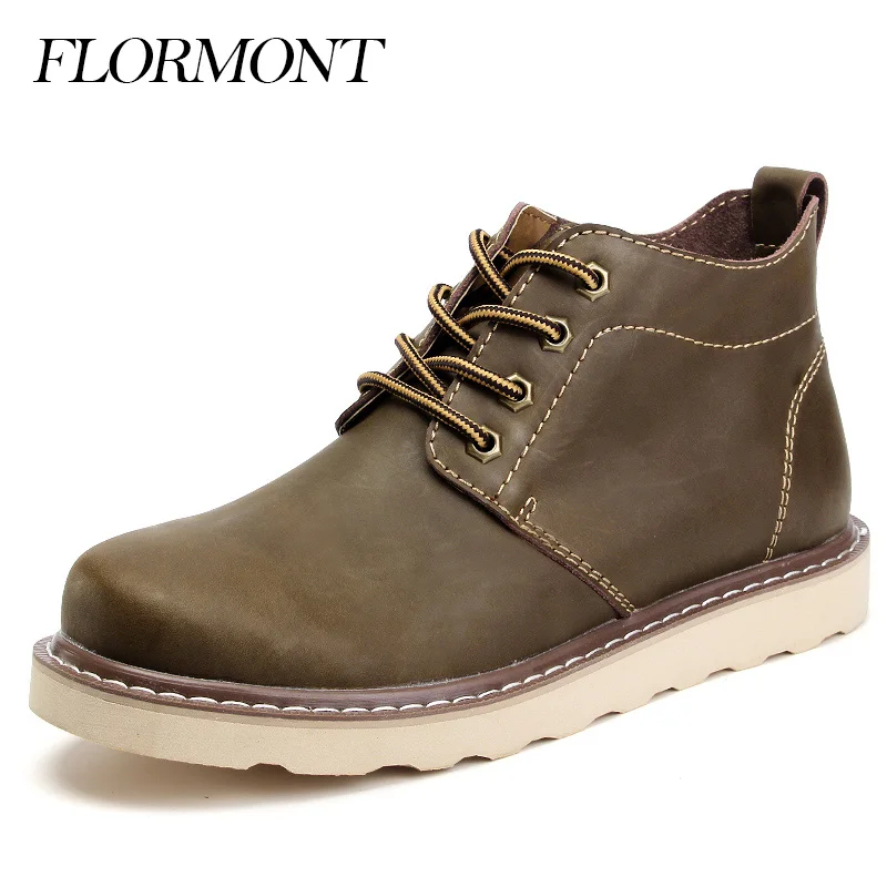 

Men's Boots Genuine Leather 2017 Spring Autumn Waterproof Ankle Leisure Boots Men Flats Retro Martin Boots Men Shoes Size 38-44