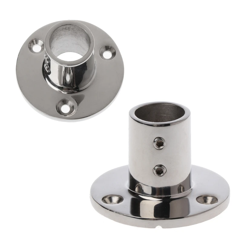 Stainless Steel Boat Hand Marine Rail Fitting 90 Degree 7/8" Round Base