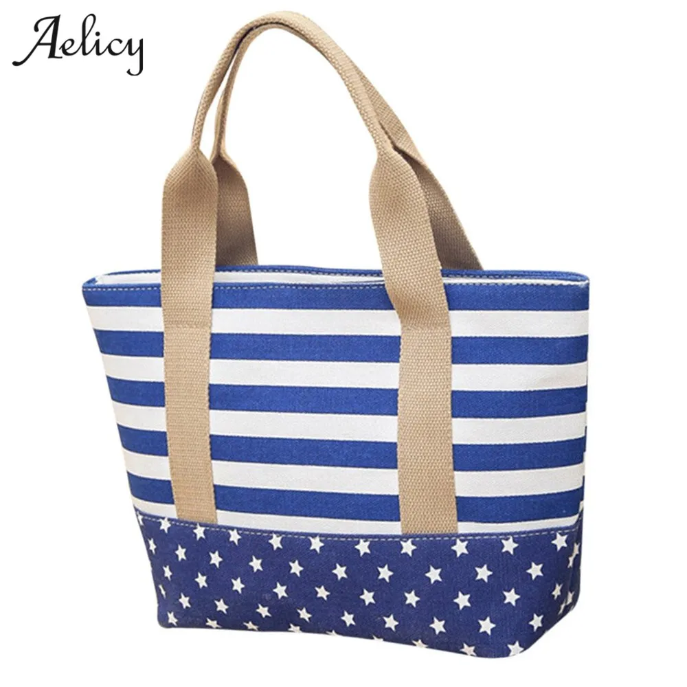 

Aelicy luxury Canvas Shopper Bag Striped Rainbow Prints Tote Women Ladies Girls Shoulder bag Casual Shopping Handbag Beach Bags