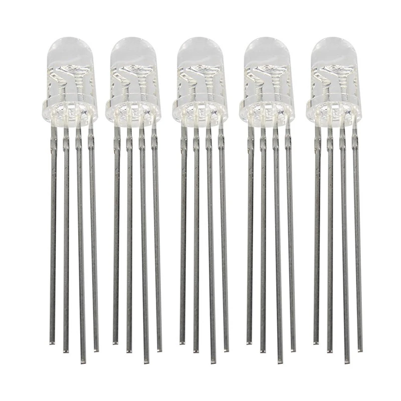 

20Pcs 5mm Clear Round Top 4 Pin Lamp RGB LED Dot Emitting Diode DC 2.1-3.4V super bright Common Anode RGB Red Blue Green RGB