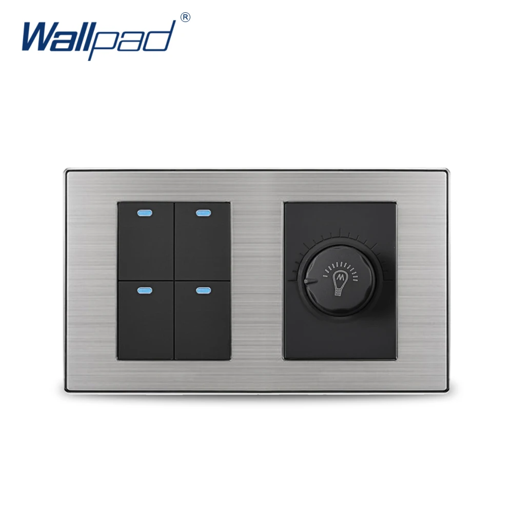 Wallpad от производителя 4 позиционный 2 переключатель с диммером Роскошная атласная