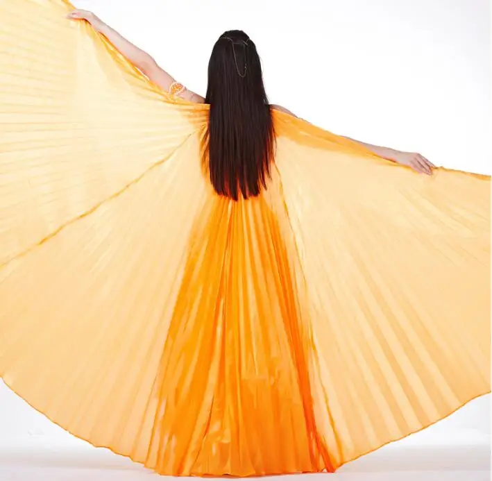Танцевальная Фея Танец Живота Шелковые прозрачные крылья Isis с палочками египетские крылья 360 градусов черный оранжевый розовый