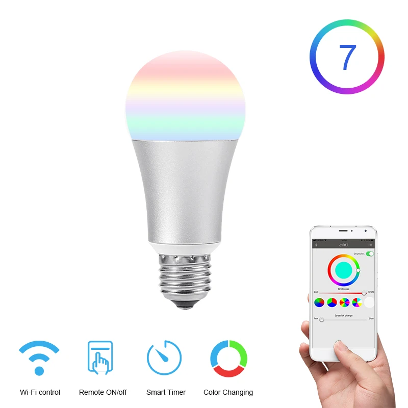 FUNRY WI FI лампа умный дом светодиодные лампы E27 5 W затемнения RGB Цвет изменение APP