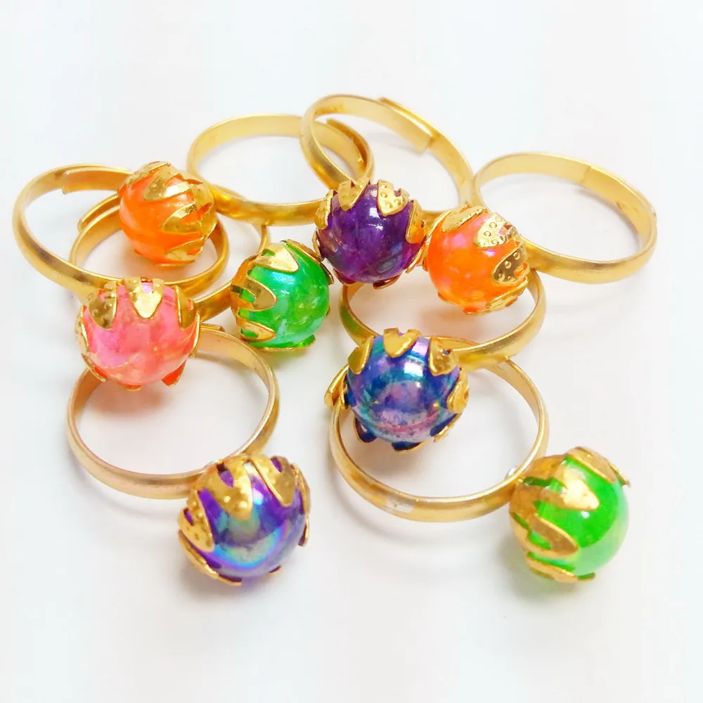 50 pcs Metal gold Girl gem RINGS VENDING MACHINE TOYS pinata Bag Filler