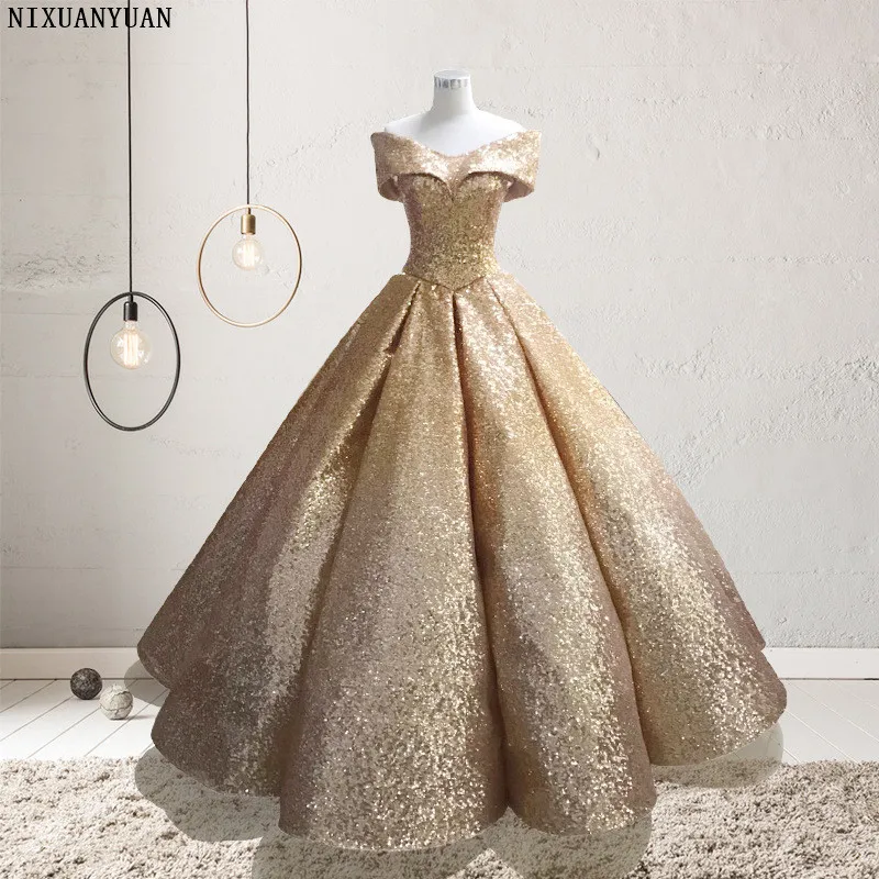 Vestido De Noiva, новое Золотое и Серебряное свадебное платье с постепенным цветом, свадебное платье с блестками De Novia