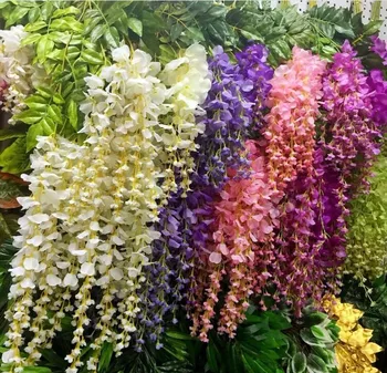 

324Pcs/ Lot Artificial 105CM Home Decor Wisteria Silk Flower Holiday Decoration Weddings & Events Simulation Flower