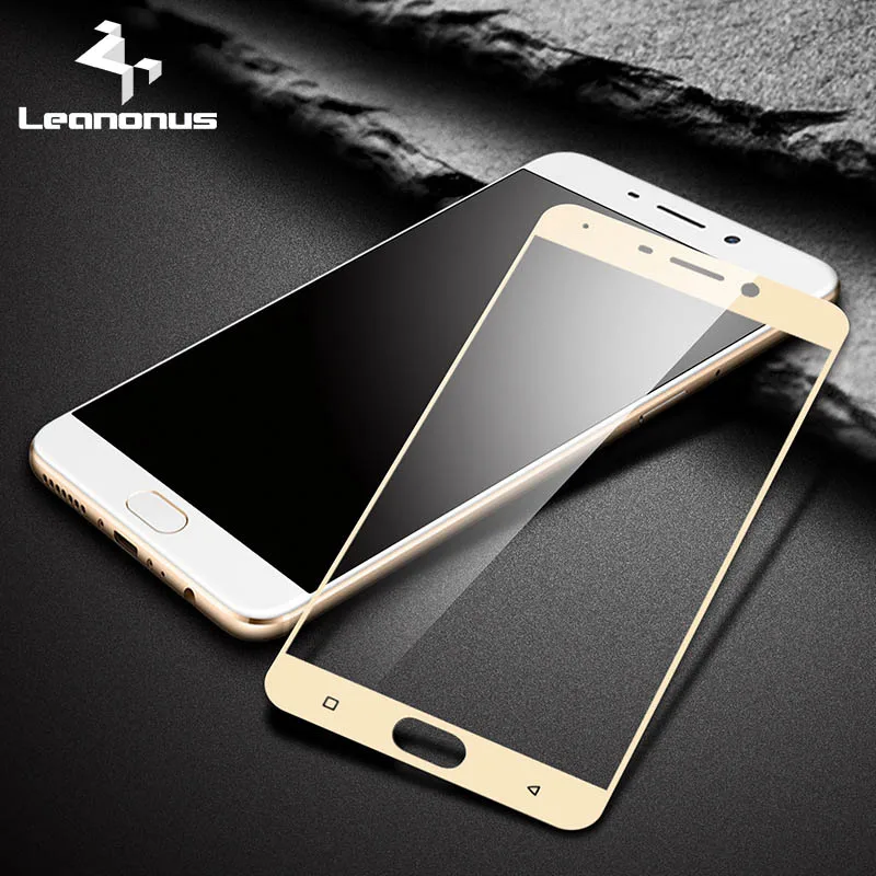 LEANONUS полное покрытие закаленное стекло для OPPO F1 Plus R9 шелкография протектор R9s