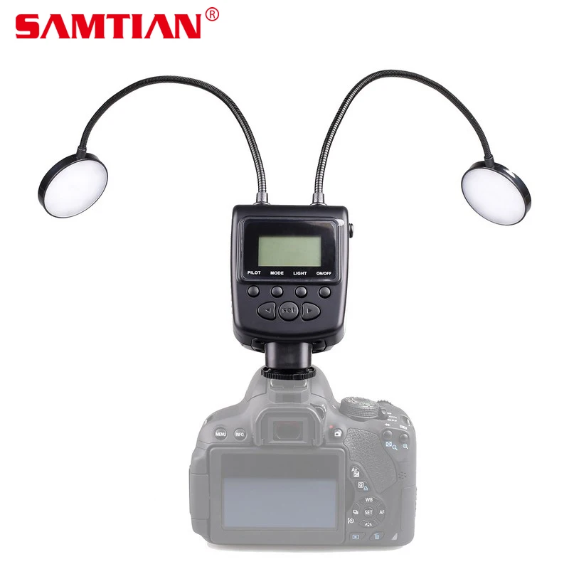

SAMTIAN Flexible ML-2D 24LED Macro Flash Speedlite Metal Hose Arbitrary LCD Display for Canon Nikon Panasonic Olympus MI-Sony