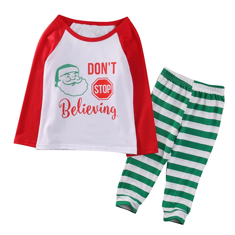 Рождественская одежда для сна для маленьких мальчиков и девочек, Новое поступление года, модная Пижама, пижамы комплекты пижам в полоску одежда для малышей от 1 до 7 лет