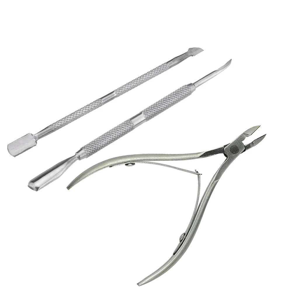 3Pcs Nail Cuticle Pusher Spoon Cuticle Nipper Set Dead Skin Remover