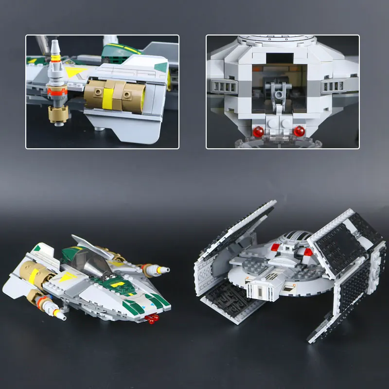 

Lepin 05030 Star Toys Wars The 75150 Vader Tie Advanced VS A wing Star fighter Building Blocks Bricks Kid Toys Christmas Gift