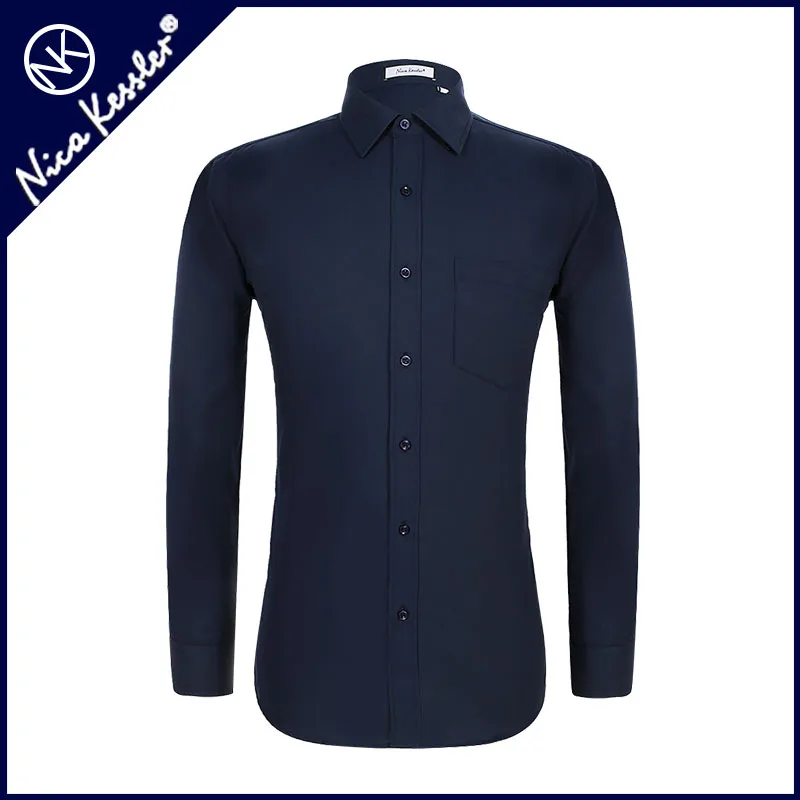 Men Shirt Classic Solid Color Cotton Long Sleeve Normal fit Fashion Business Casual Brand Clothing Social Comfortable Soft | Мужская