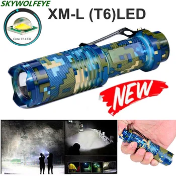 

HOT!!! Zoomable T6 LED 5 Modes Flashlight Torch Zoom Lamp Outdoor Light Green_Blue Free Shipping #NO16