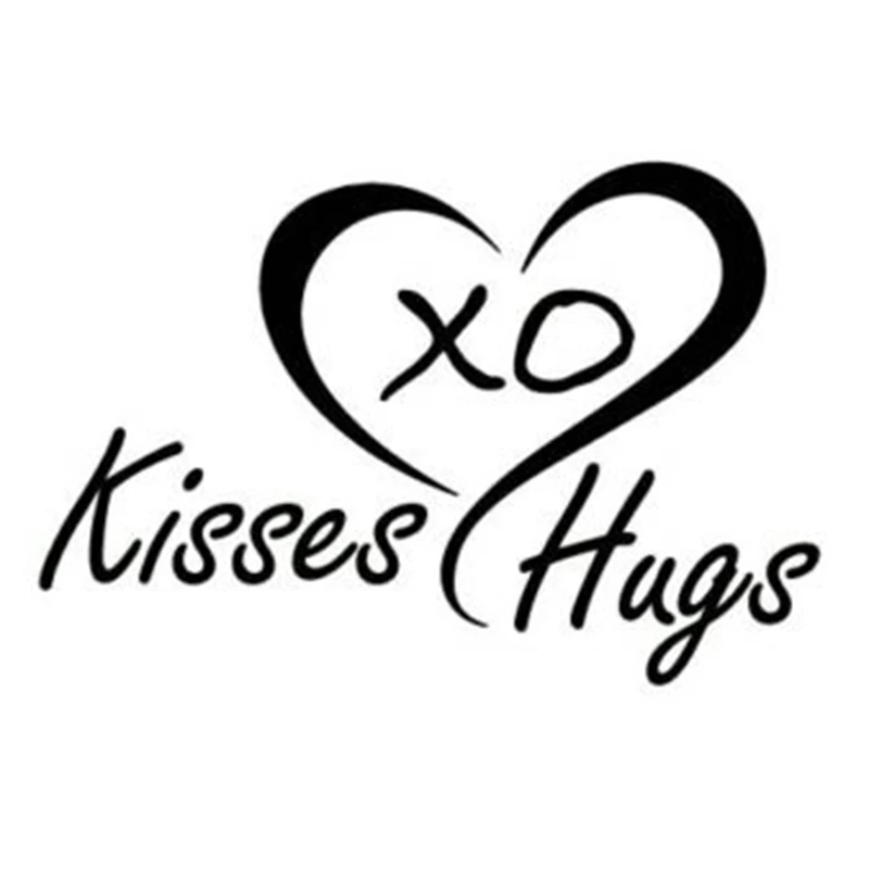 

Kisses And Hugs Heart Cute Funny Humor Sticker Car Window Bumper Vinyl Decal