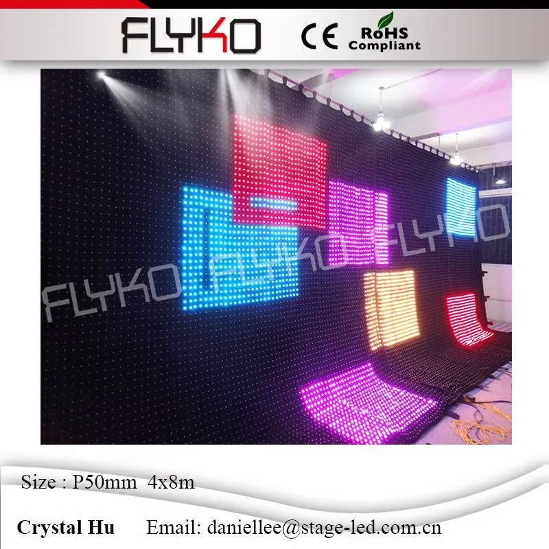 Фонарик flyko led видео контроллер занавеса DJ светодиодная видео штора starlight фон P50mm 4x8 m