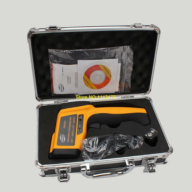 

With Box Benetech GM1651 USB Digital non-contact IR infrared thermometer 50:1 Laser Sensor gun Temperature Meter -30~1650C