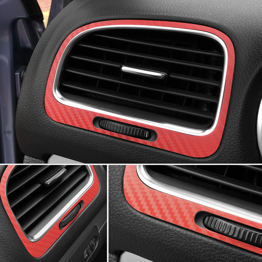 

Carbon Fiber Film Auto Air Condition Outlets Panel Decoration Sticker Decal Car Styling For Volkswagen VW Golf 6 MK6 Accessories