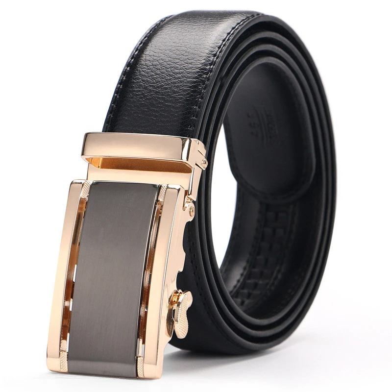 

Good Quality Mens Belts Luxury Split Leather Waist Strap Business Leisure Male Jeans Pants Girdle Popular Automatic Buckle Belts