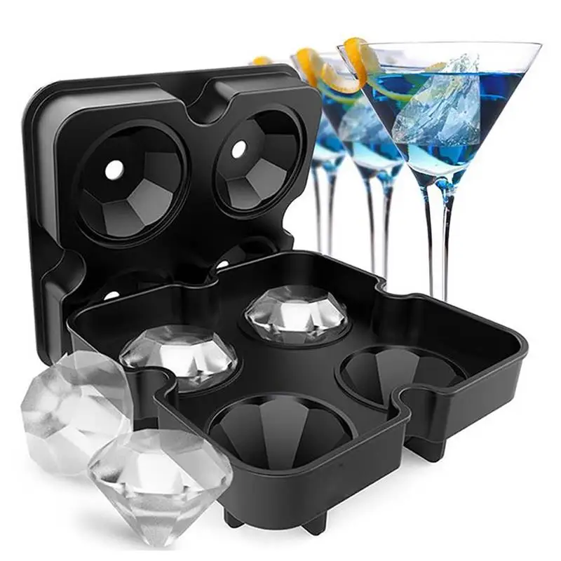 

Diamond Ice Cube Tray Reusable Ice Cubes Maker Silicone Ice Cream Molds Form Chocolate Mold Whiskey Party Bar Tools for Kitchen