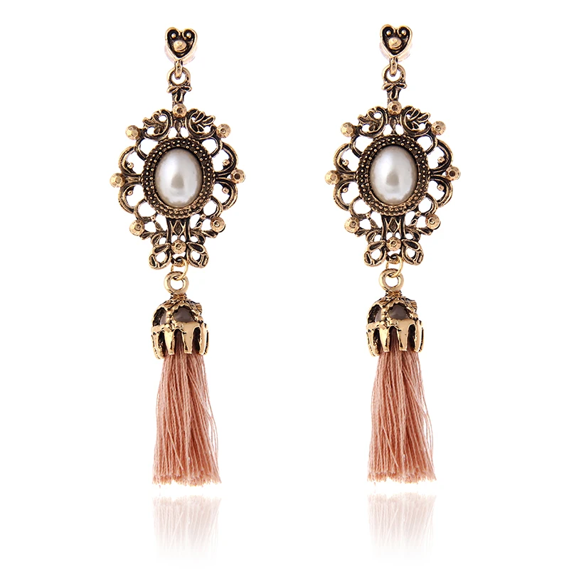 

Hot Fashion crystal cotton tassel earrings fashion women statement dangle drop Earrings for women Fringing earring jewelry e0237