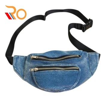 

Waist Bag Women Denim Fanny Pack Ladies Messenger Bags Belt Wallet Money Bag Canvas Waist Packs Travel Pouch Bag Bolsa Zipper