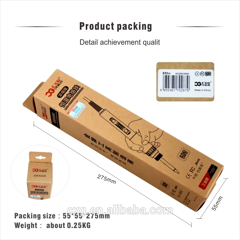 CXG E90W Electric Soldering Irons 90W 220V LED Adjustable Temperature EU plug Welding Solder Station Heat Pencil Soldering iron (11)